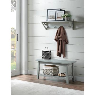 36" Middlebury Coat Hook With Shelf Gray - Alaterre Furniture 5 36" Middlebury Coat Hook With Shelf Gray - Alaterre Furniture - Image 3