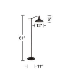 360 Lighting Rustic Downbridge Floor Lamp With USB Charging Port 61" Tall Satin Bronze Metal Dome Shade Living Room Reading House -Home Decor Store GUEST f5a31972 b9ff 455c b9c3 53c0266bc766