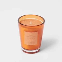 Colored Vase Glass With Dustcover Mandarin & Guava Candle Orange - Threshold™ -Home Decor Store GUEST f690da26 0feb 4a9d 8634 caaa1172c9d3
