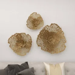 Metal Floral Wall Decor Set Of 3 Gold - Olivia & May 27 Metal Floral Wall Decor Set Of 3 Gold - Olivia & May -Home Decor Store GUEST f704c0e3 edad 406c 851a 51af75fd40fd