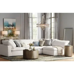 Vienna Full Spectrum Soft Silver Chandelier 24" Wide Crystal Glass 4-Light Fixture For Dining Room House Kitchen Bedroom -Home Decor Store GUEST f9220239 bc37 4ff7 8d74 b2b639aa652b