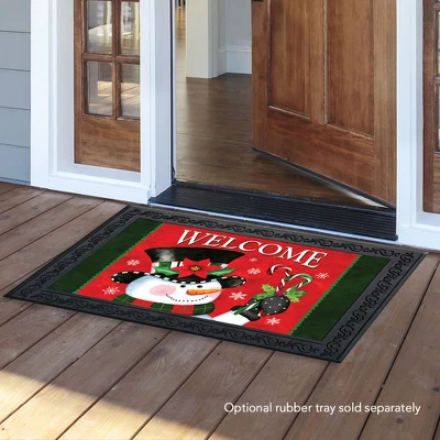 Briarwood Lane Christmas Snowman Welcome Doormat Candy Canes Indo 4 Briarwood Lane Christmas Snowman Welcome Doormat Candy Canes Indo - Image 2