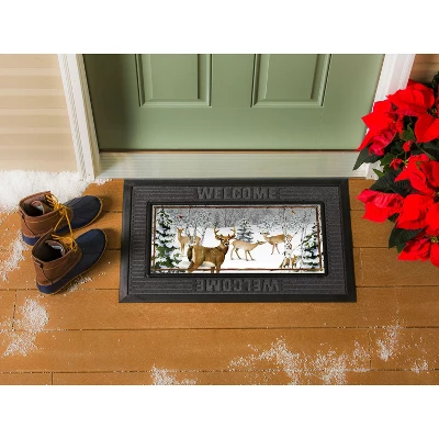 Evergreen Winter's Whisper Sassafras Indoor Outdoor Switch Doormat 1'10"x10" Brown 5 Evergreen Winter's Whisper Sassafras Indoor Outdoor Switch Doormat 1'10"x10" Brown - Image 3