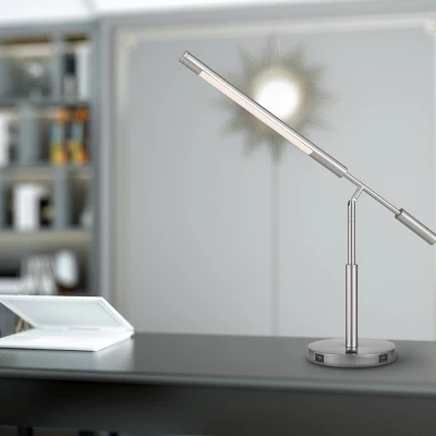 27" Integrated Metal Desk Lamp With USB Ports (Includes LED Light Bulb) Brushed Steel - Cal Lighting 4 27" Integrated Metal Desk Lamp With USB Ports (Includes LED Light Bulb) Brushed Steel - Cal Lighting - Image 2