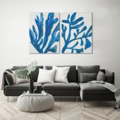 (Set Of 2) Blue Watercolor Seaweed Painitng By Jetty Home Wall Art Set - Americanflat -Home Decor Store GUEST fa7eff43 84b4 4cbc bc04 8e0fec2c2051