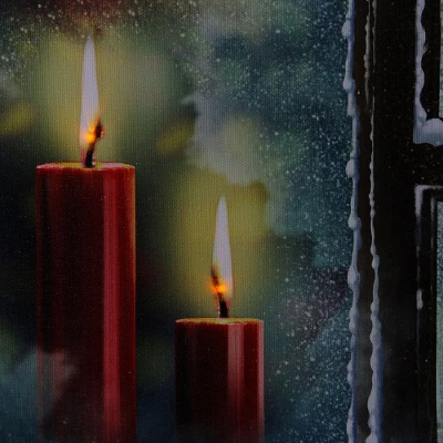 Northlight LED Lighted Snowy Window Pane And Candles Christmas Canvas Wall Art 12" X 15.75" 4 Northlight LED Lighted Snowy Window Pane And Candles Christmas Canvas Wall Art 12" X 15.75" - Image 2