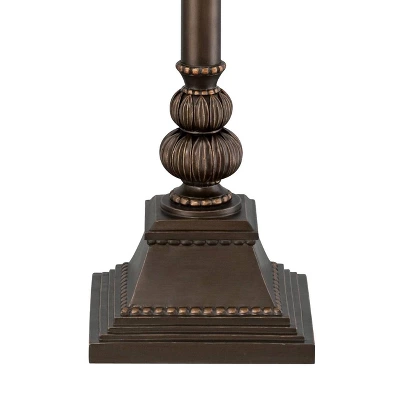 Kathy Ireland Mulholland Vintage Rustic Torchiere Floor Lamp With Side Lights 72" Tall Bronze Tortoise Shell Frosted Glass For Living Room Reading 6 Kathy Ireland Mulholland Vintage Rustic Torchiere Floor Lamp With Side Lights 72" Tall Bronze Tortoise Shell Frosted Glass For Living Room Reading - Image 4