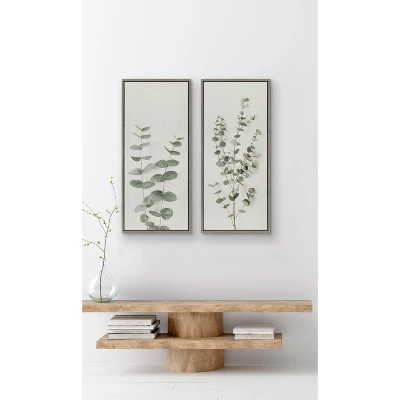 18" X 40" Sylvie Eucalyptus Botanical I By The Creative Bunch Studio Framed Wall Canvas Gray - Kate & Laurel All Things Decor 6 18" X 40" Sylvie Eucalyptus Botanical I By The Creative Bunch Studio Framed Wall Canvas Gray - Kate & Laurel All Things Decor - Image 4