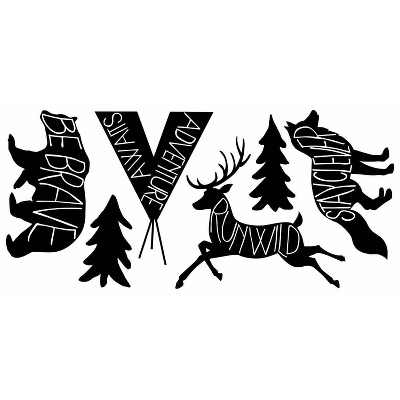 Adventure Awaits Animal Peel And Stick Giant Wall Decal Black - RoomMates 4 Adventure Awaits Animal Peel And Stick Giant Wall Decal Black - RoomMates - Image 2