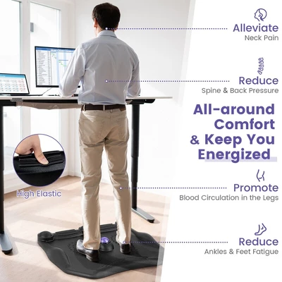 Costway Anti Fatigue Standing Desk Mat W/ Massage Roller Ball Foot Massage Points Office 4 Costway Anti Fatigue Standing Desk Mat W/ Massage Roller Ball Foot Massage Points Office - Image 2
