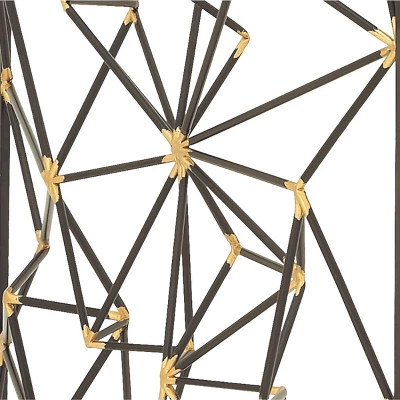 Metal Geometric Wall Decor With Black Frame And Gold Points Black - CosmoLiving By Cosmopolitan 3 Metal Geometric Wall Decor With Black Frame And Gold Points Black - CosmoLiving By Cosmopolitan