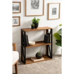 25" X 28" Rigby Wood Decorative Wall Shelf Rustic Brown/Black - Kate & Laurel All Things Decor -Home Decor Store GUEST fbf253a0 5aea 45b7 ab7f 576e6892541e