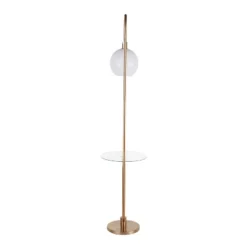Trombone Contemporary/Glam Floor Lamp With Metal And Glass Shelf Gold (Includes LED Light Bulb) - LumiSource 17 Trombone Contemporary/Glam Floor Lamp With Metal And Glass Shelf Gold (Includes LED Light Bulb) - LumiSource -Home Decor Store GUEST fcd957d0 9332 46ca 9810 1651a88f7681