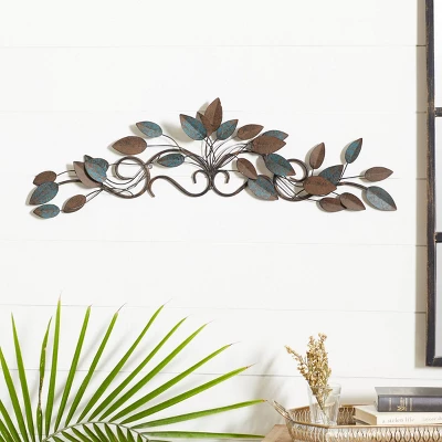 10" X 35" Metal Leaf Wall Decor Blue - Olivia & May 6 10" X 35" Metal Leaf Wall Decor Blue - Olivia & May - Image 4