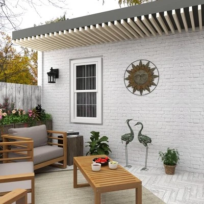 Metal Sunburst Indoor Outdoor Wall Decor With Distressed Copper Like Finish Brown - Olivia & May 6 Metal Sunburst Indoor Outdoor Wall Decor With Distressed Copper Like Finish Brown - Olivia & May - Image 4